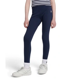 Girls Elastic Waistband Leggings Navy Iris