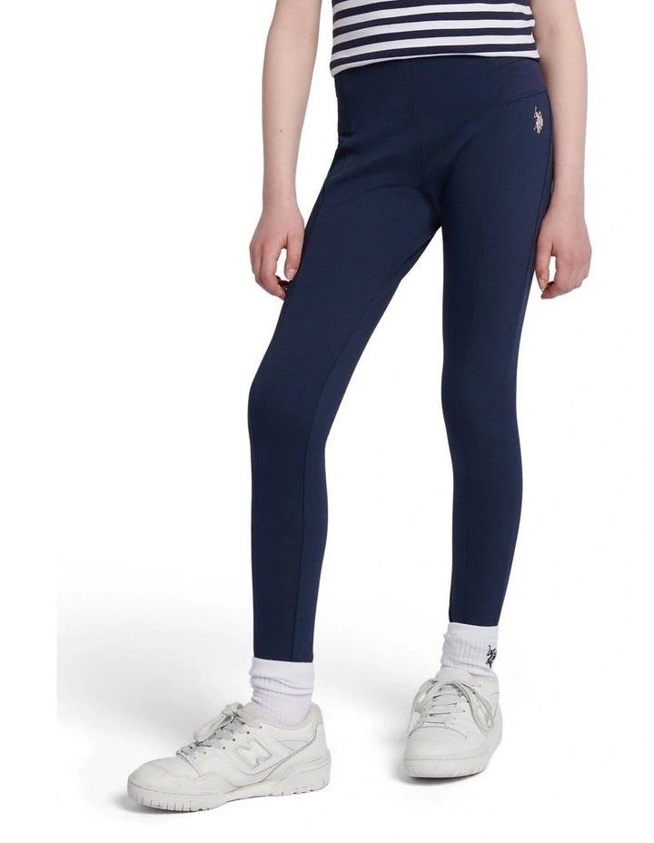 Girls Elastic Waistband Leggings Navy Iris image 1