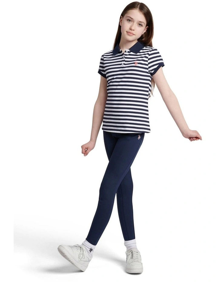 Girls Elastic Waistband Leggings Navy Iris image 3