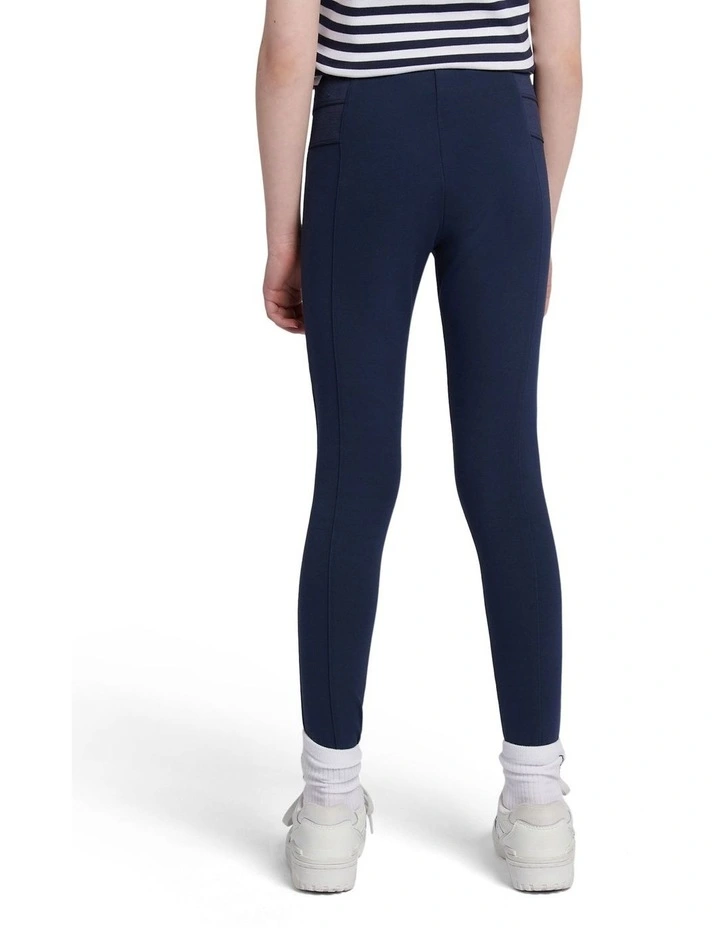 Girls Elastic Waistband Leggings Navy Iris image 4
