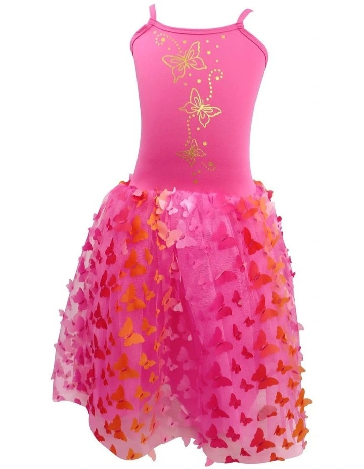 Butterfly Hot Pink & Gold Multi-layered Dress image 1