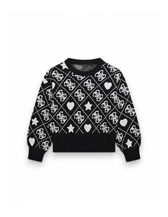 Monogram Intarsia Sweater in Black Multi