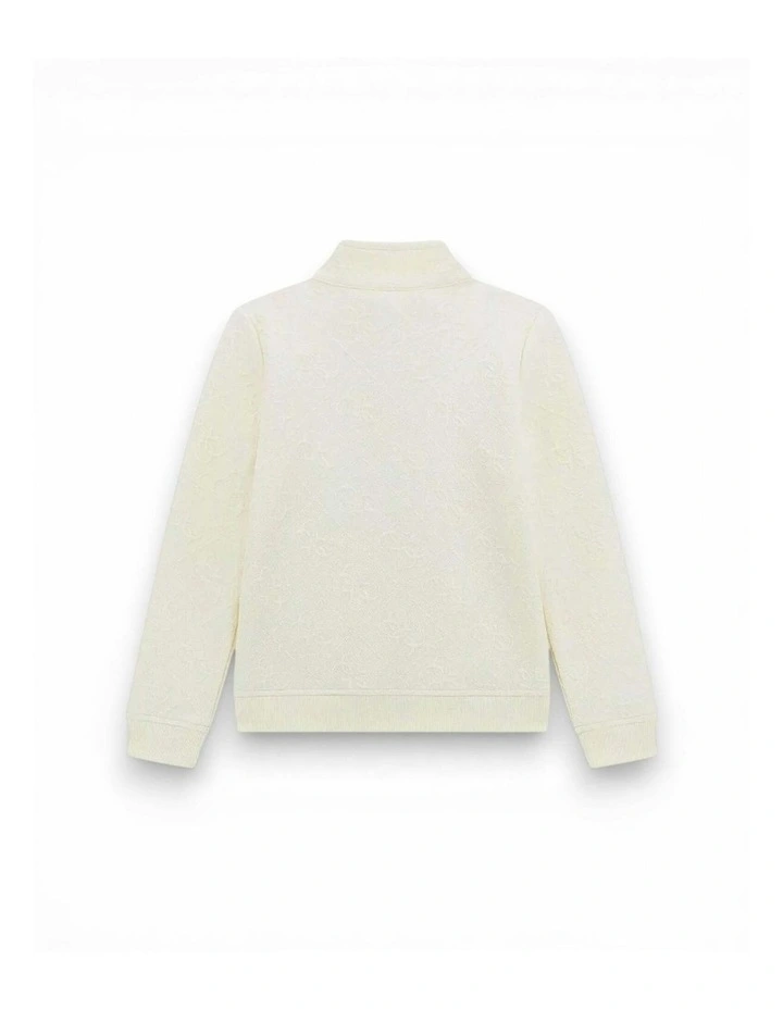 Full Zip Jacket in White Jacquard image 2