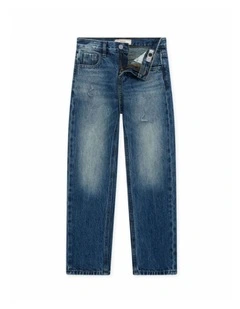 Regular Fit Denim Pants in Blue