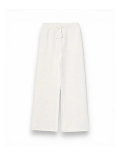 Jacquard Wide Leg Pants in White