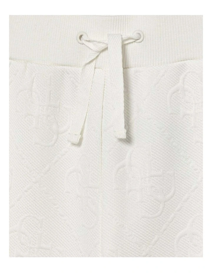 Jacquard Wide Leg Pants in White image 3