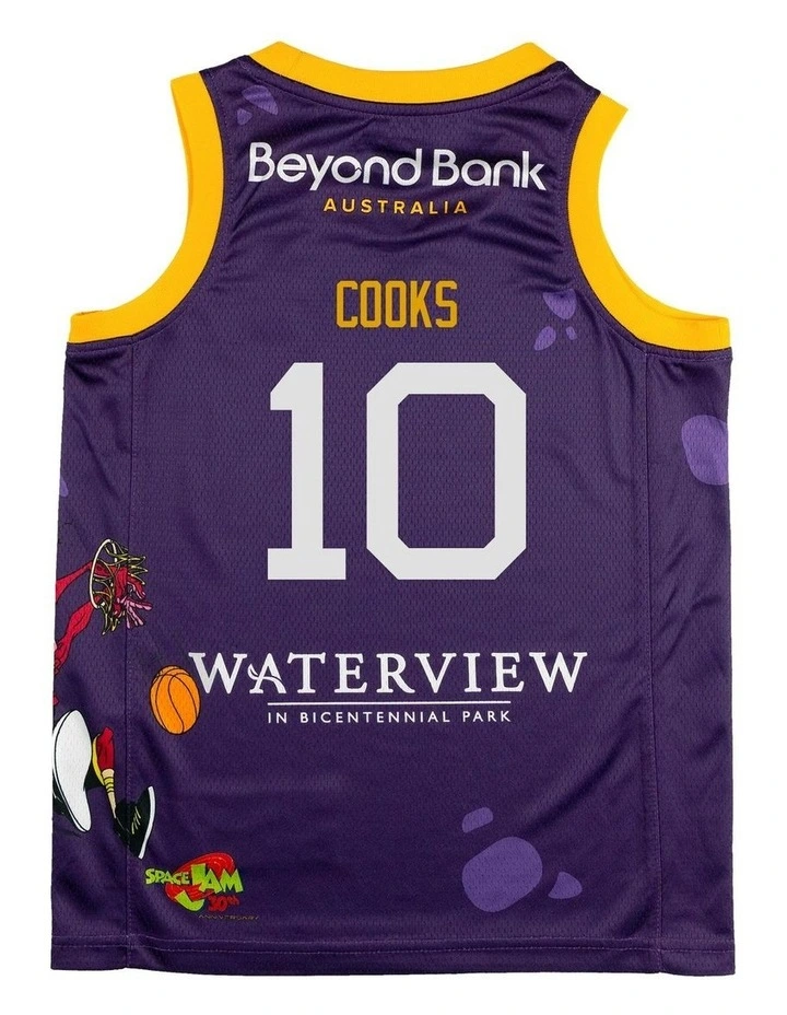 Sydney Kings 25/26 Youth Space Jam Xavier Cooks Jersey Pack of 2 in Purple image 4