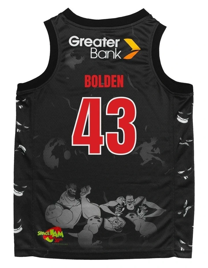 Illawarra Hawks 25/26 Youth Space Jam Jonah Bolden Jersey Pack of 2 in Black image 4
