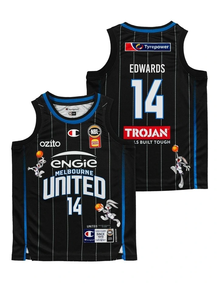 Melbourne United 25/26 Youth Space Jam Jersey - Jesse Edwards image 1