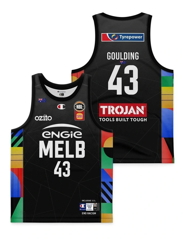 Chris Goulding Melbourne United 25/26 Youth Multicultural Jersey in Black image 1