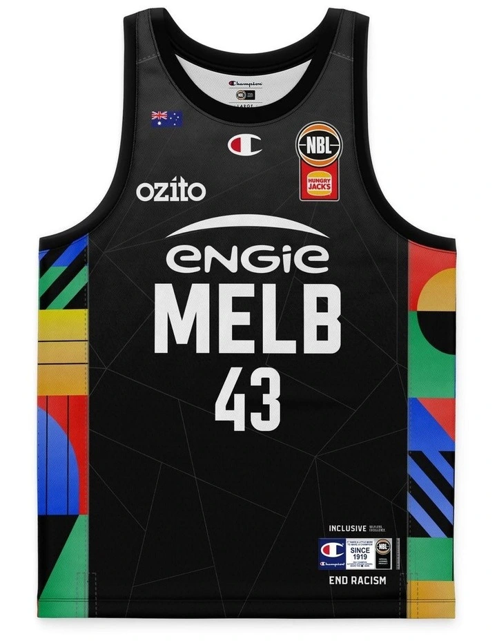 Chris Goulding Melbourne United 25/26 Youth Multicultural Jersey in Black image 2