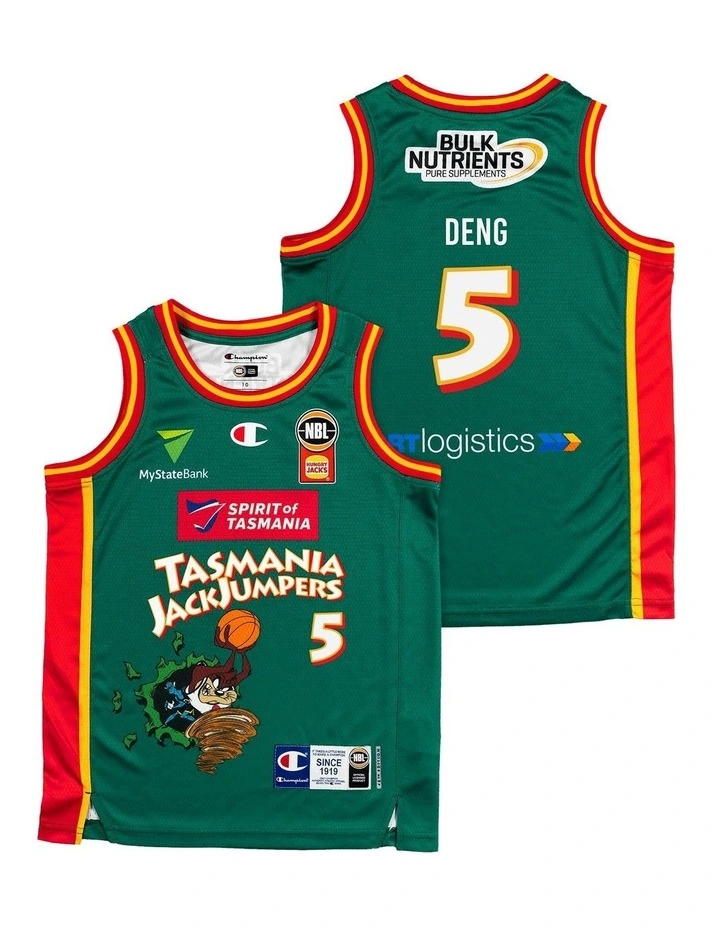 Majok Deng Tasmania JackJumpers 25/26 Youth Space Jam Jersey in Green image 1