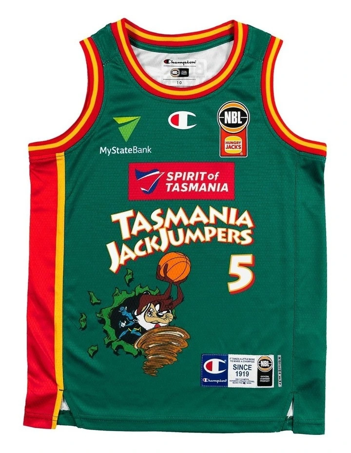 Majok Deng Tasmania JackJumpers 25/26 Youth Space Jam Jersey in Green image 3