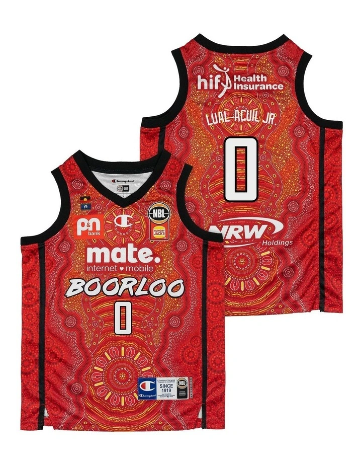 Jo Lual-Acuil Perth Wildcats 25/26 Youth Indigenous Jersey in Red image 1