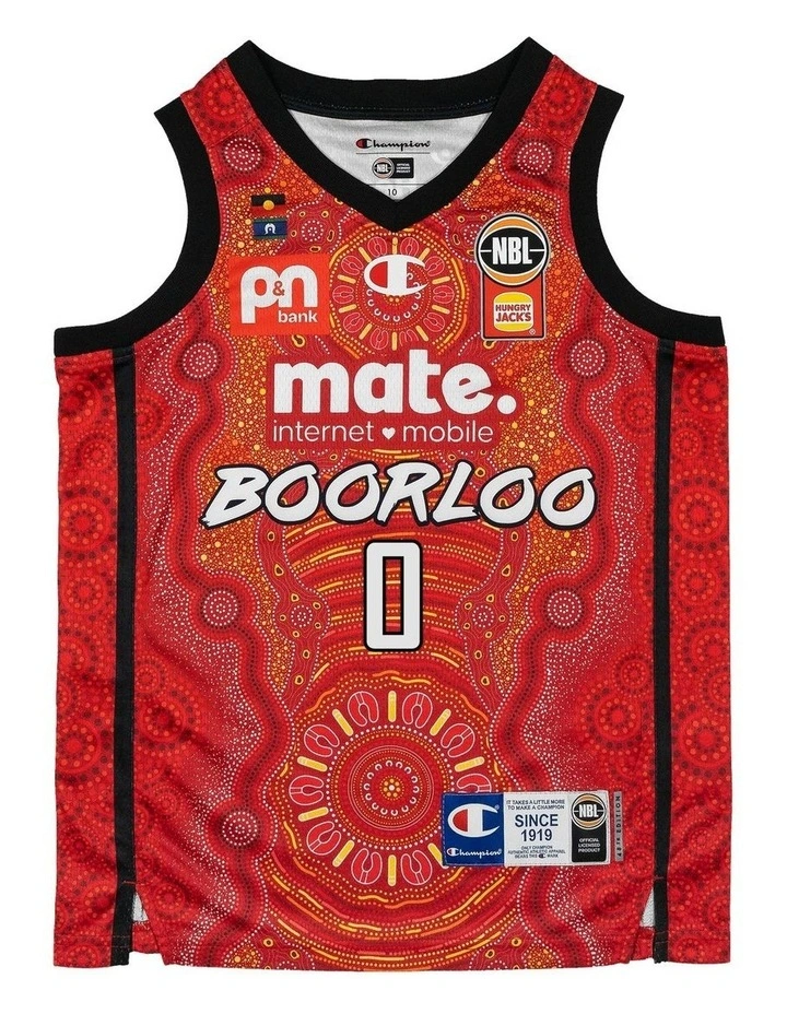 Jo Lual-Acuil Perth Wildcats 25/26 Youth Indigenous Jersey in Red image 3