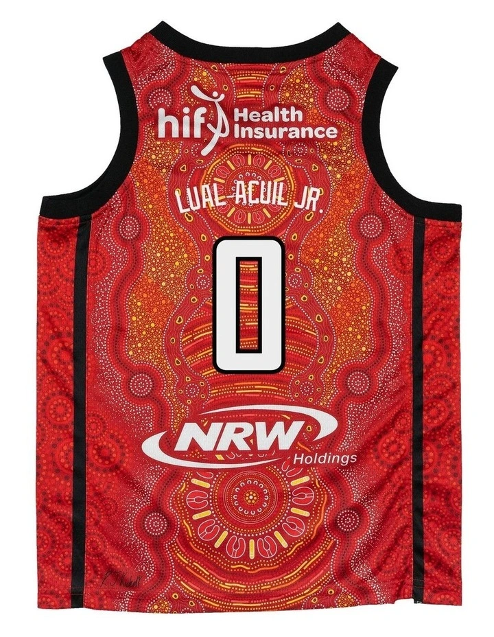 Jo Lual-Acuil Perth Wildcats 25/26 Youth Indigenous Jersey in Red image 4