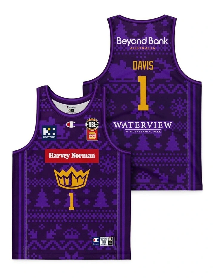 Kendric Davis Sydney Kings 25/26 Youth Christmas Jersey in Purple image 1