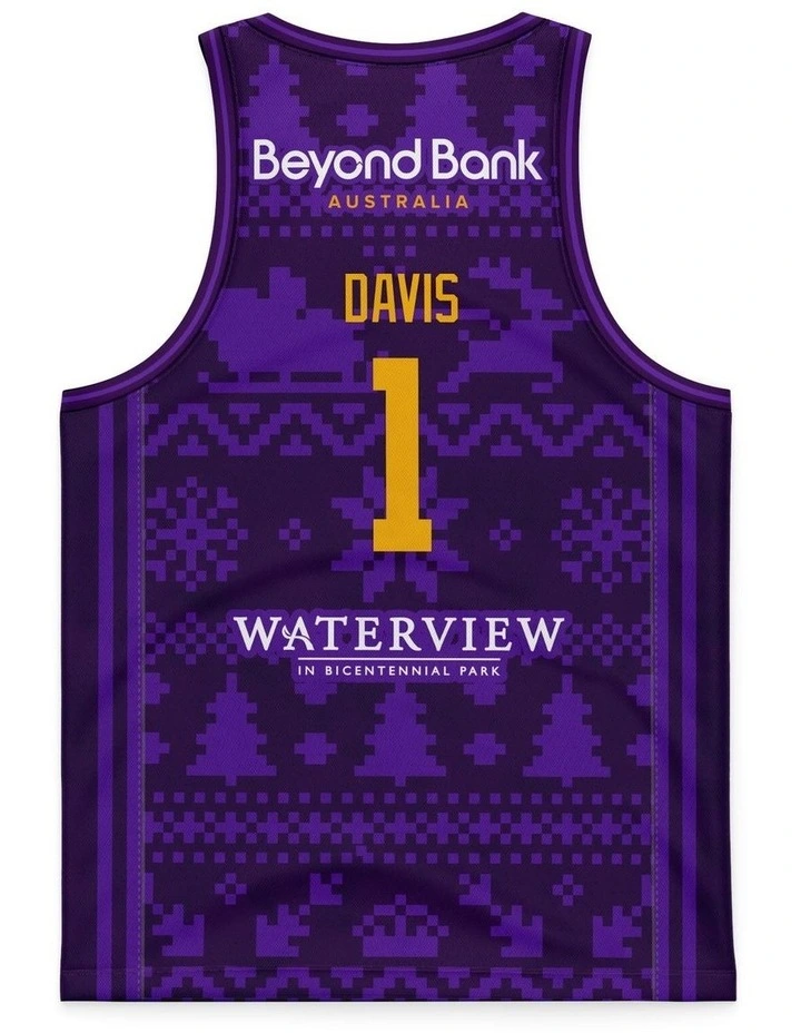 Kendric Davis Sydney Kings 25/26 Youth Christmas Jersey in Purple image 3