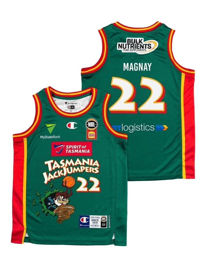 Will Magnay Tasmania JackJumpers 25/26 Youth Space Jam Jersey in Green image 1