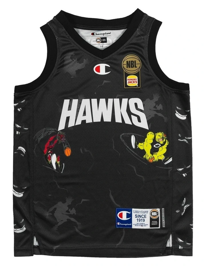 Illawarra Hawks 25/26 Youth Space Jam Jersey in Black image 3