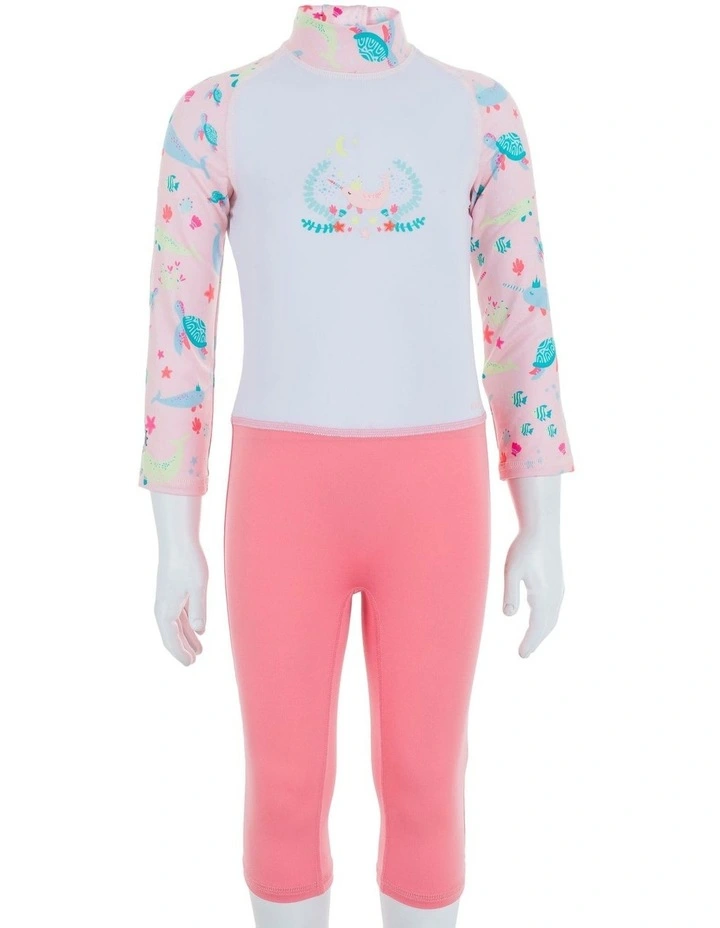 Kids Swimming Long Sleeve UV-Protection Suit Pink image 2