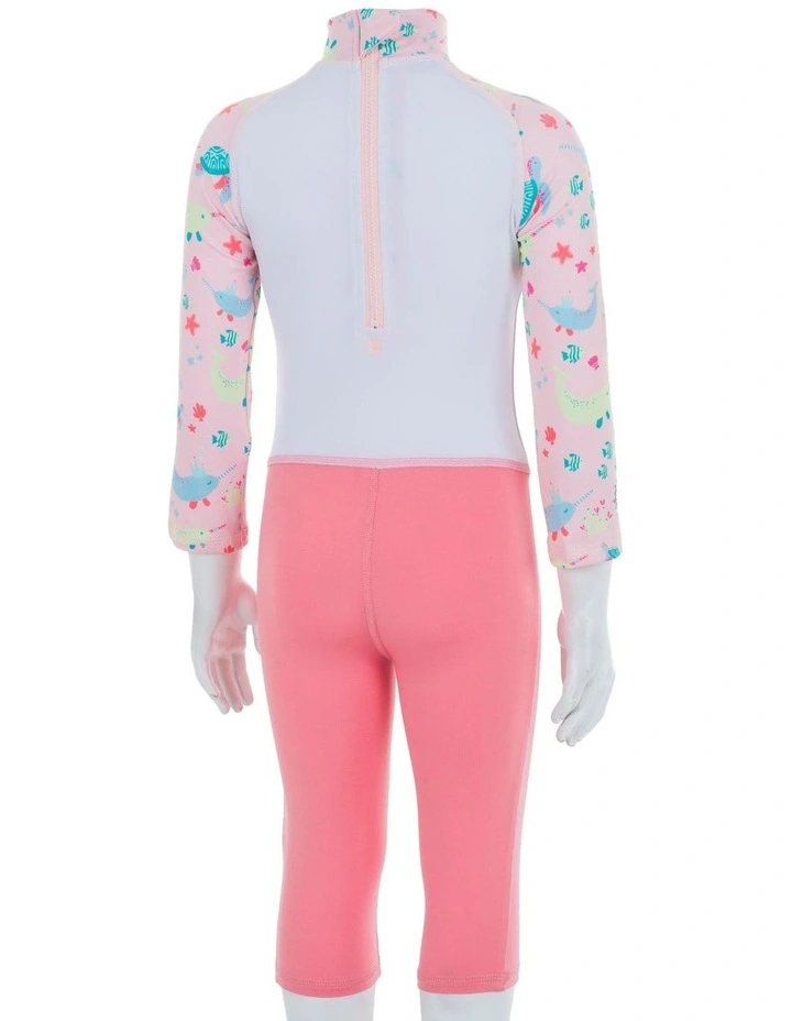 Kids Swimming Long Sleeve UV-Protection Suit Pink image 3