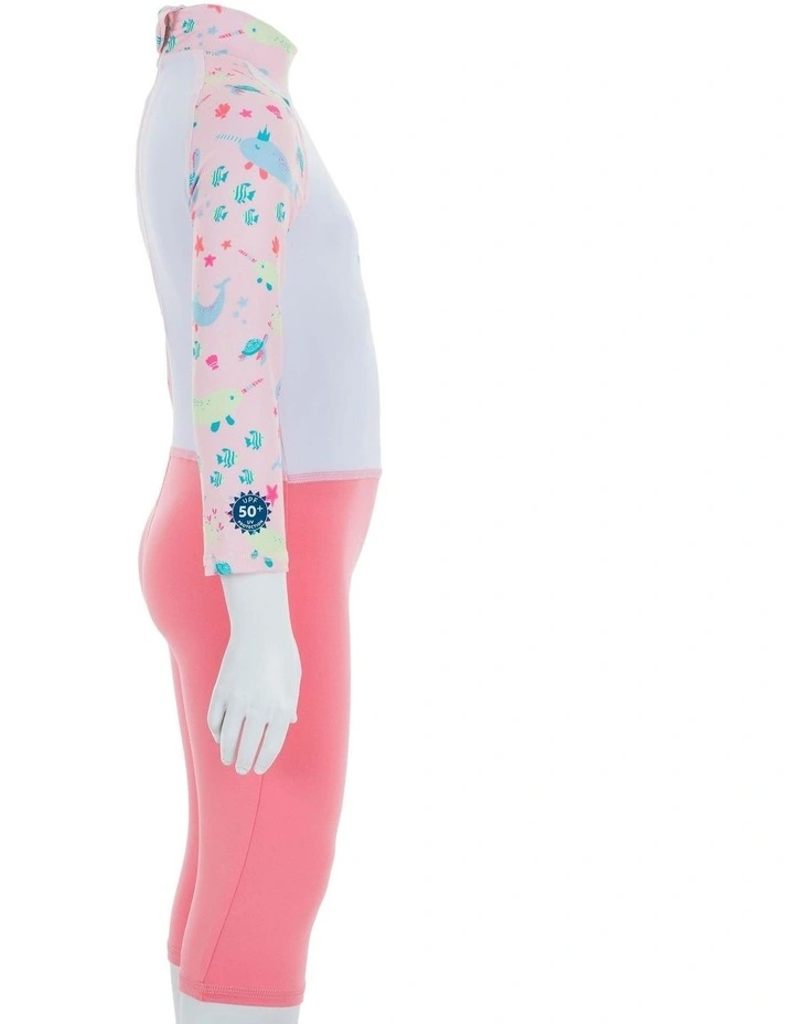 Kids Swimming Long Sleeve UV-Protection Suit Pink image 4