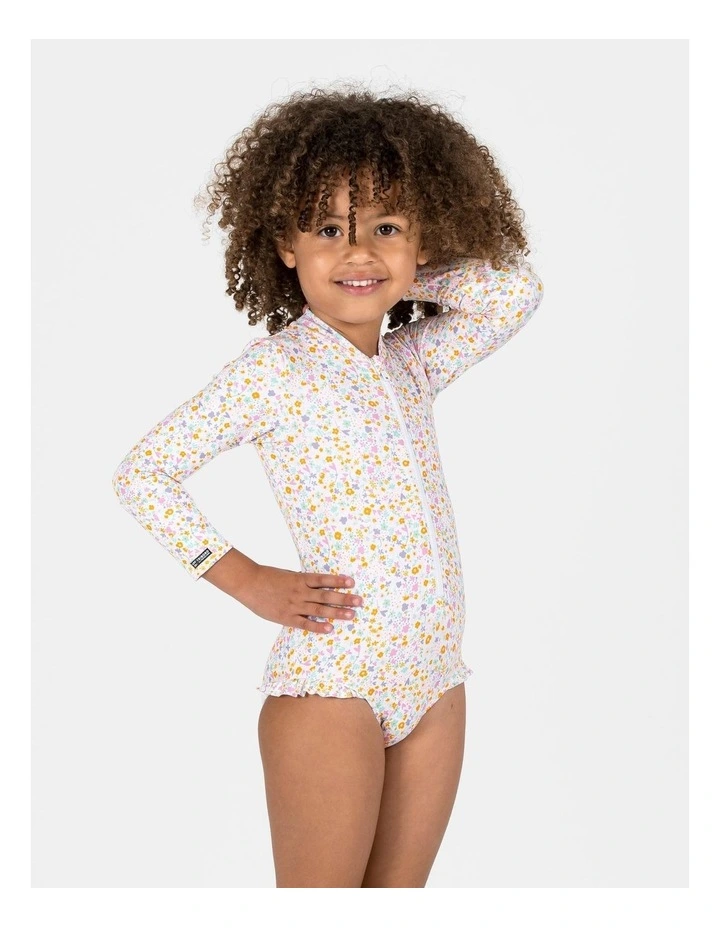 Baby / Girls' long sleeve UV-protection 1-piece swimsuit - Izia mimi pink image 3