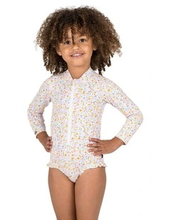 Baby / Girls' long sleeve UV-protection 1-piece swimsuit - Izia mimi pink