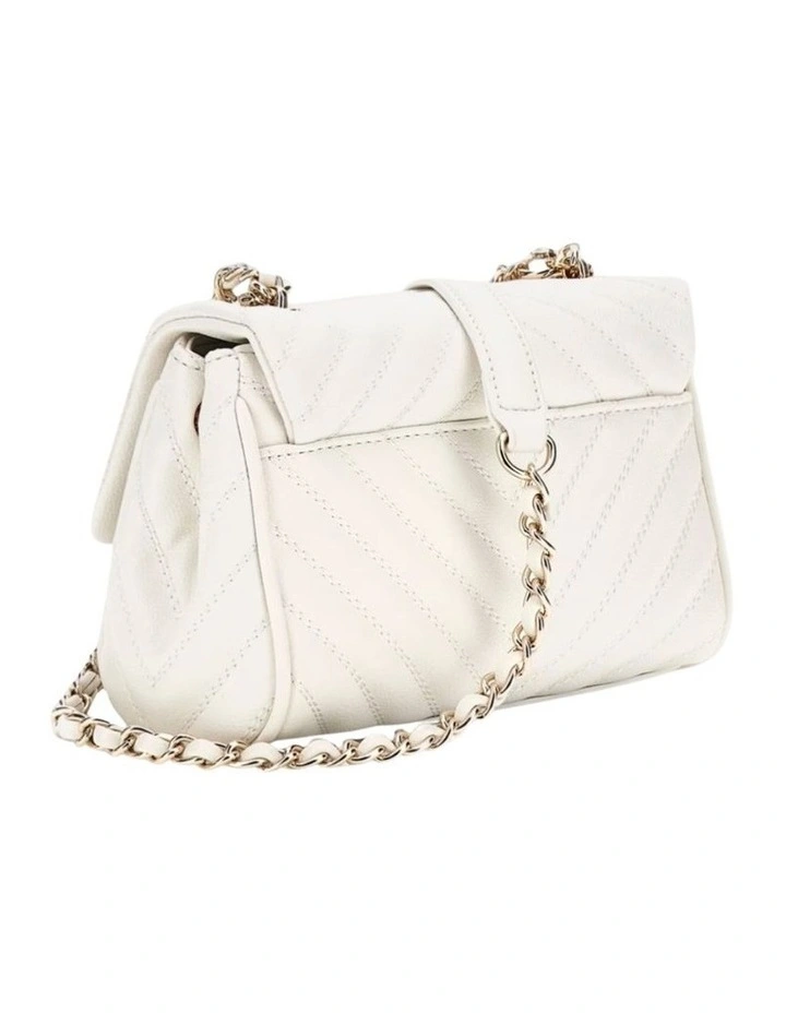 Fancy Combo Crossbody Flap Bag in White image 2