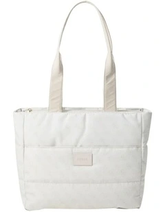 Puffy  Diaper Bag in White Logo