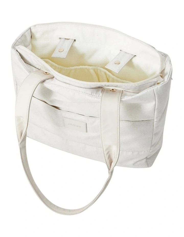Puffy Diaper Bag in White Logo image 3