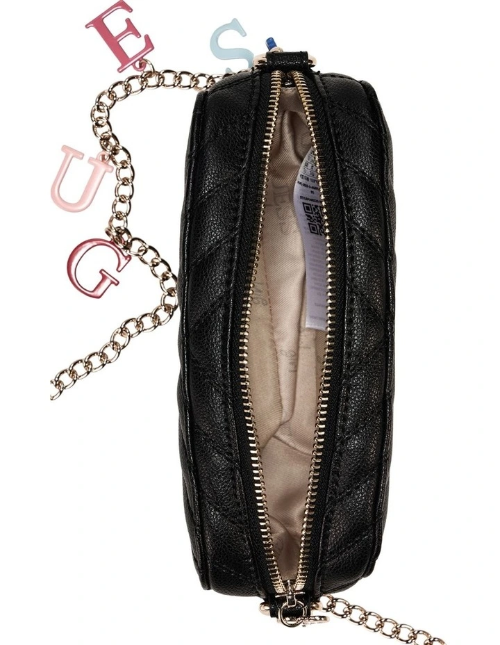 Quilted Camera Bag in Black image 3