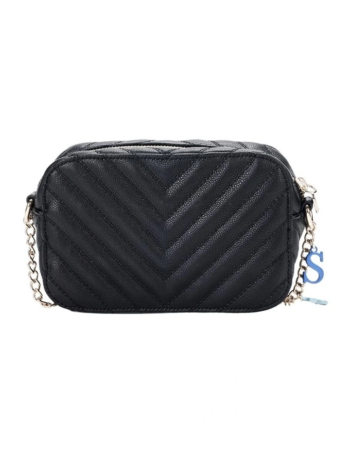 Quilted Camera Bag in Black image 4