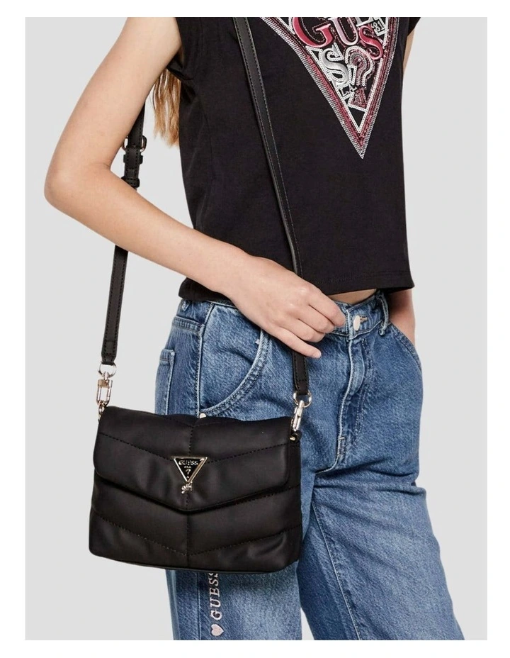 Mini Puffy Crossbody Bag in Black image 2