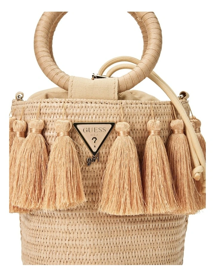 Straw Bucket Bag in Brown image 3
