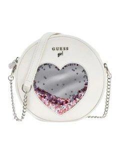 Sequin Circle Bag in White