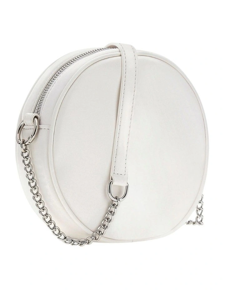 Sequin Circle Bag in White image 2