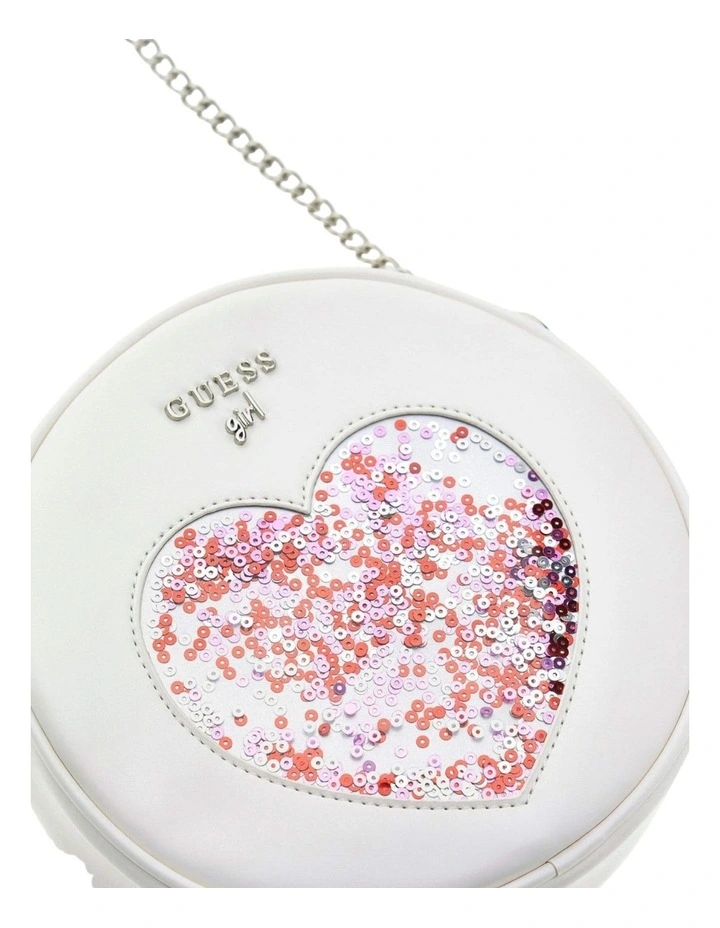Sequin Circle Bag in White image 3