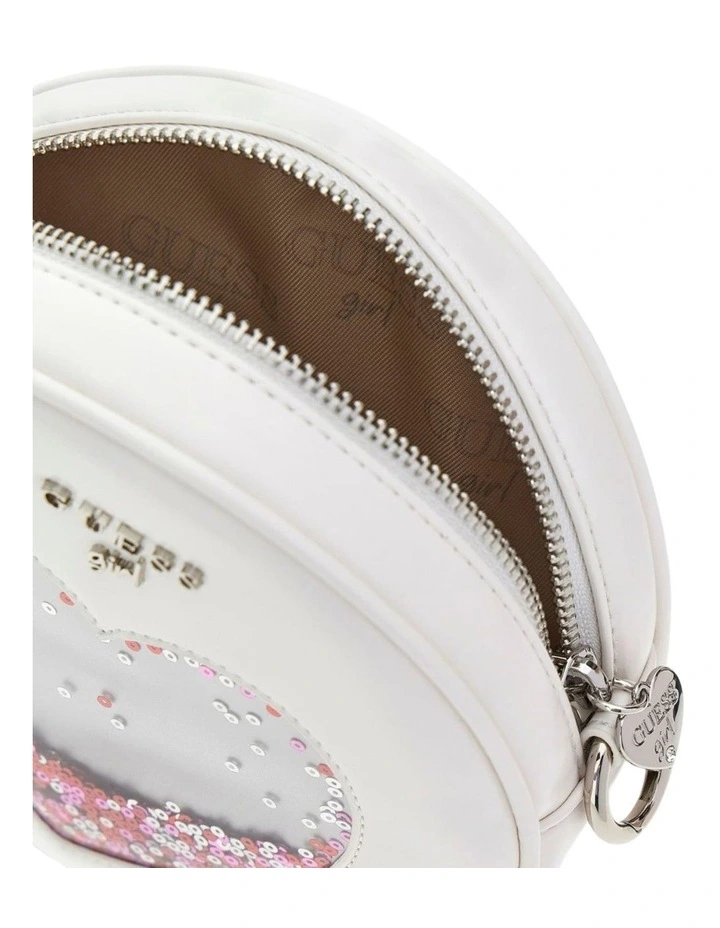 Sequin Circle Bag in White image 4
