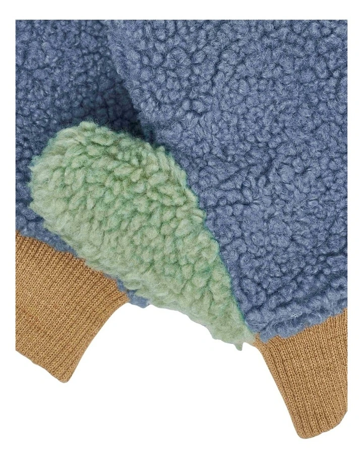 Fleece Mittens - Blue/beige image 4