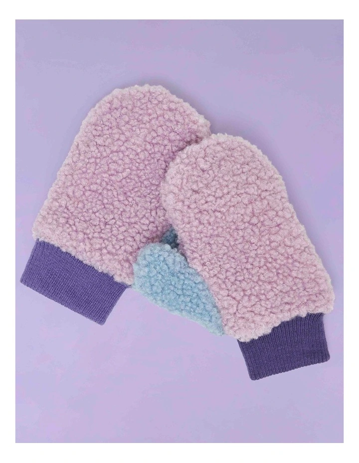 Fleece Mittens - Pink/lilac image 2
