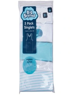 Big Softies 5Pk Organic Singlet Whale