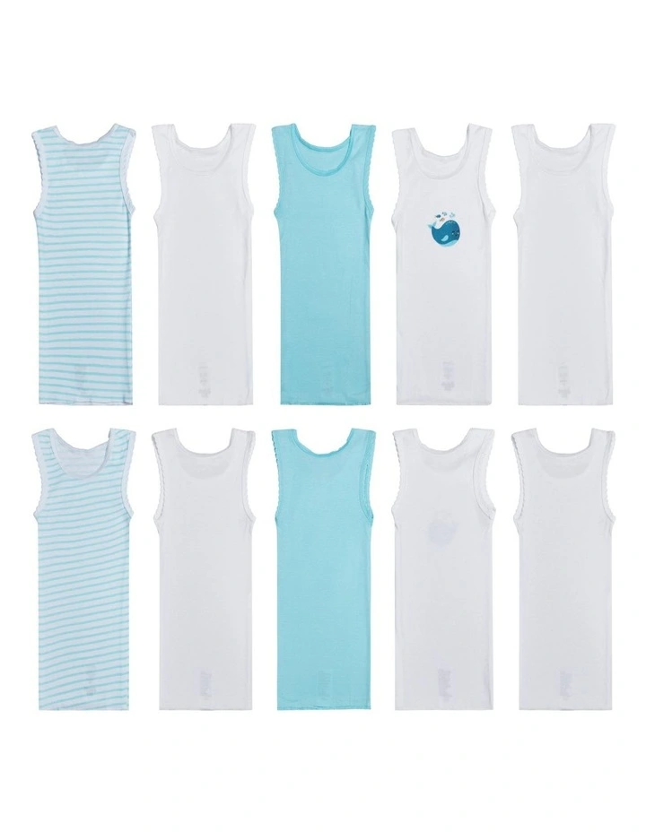 Big Softies 5Pk Organic Singlet Whale image 2
