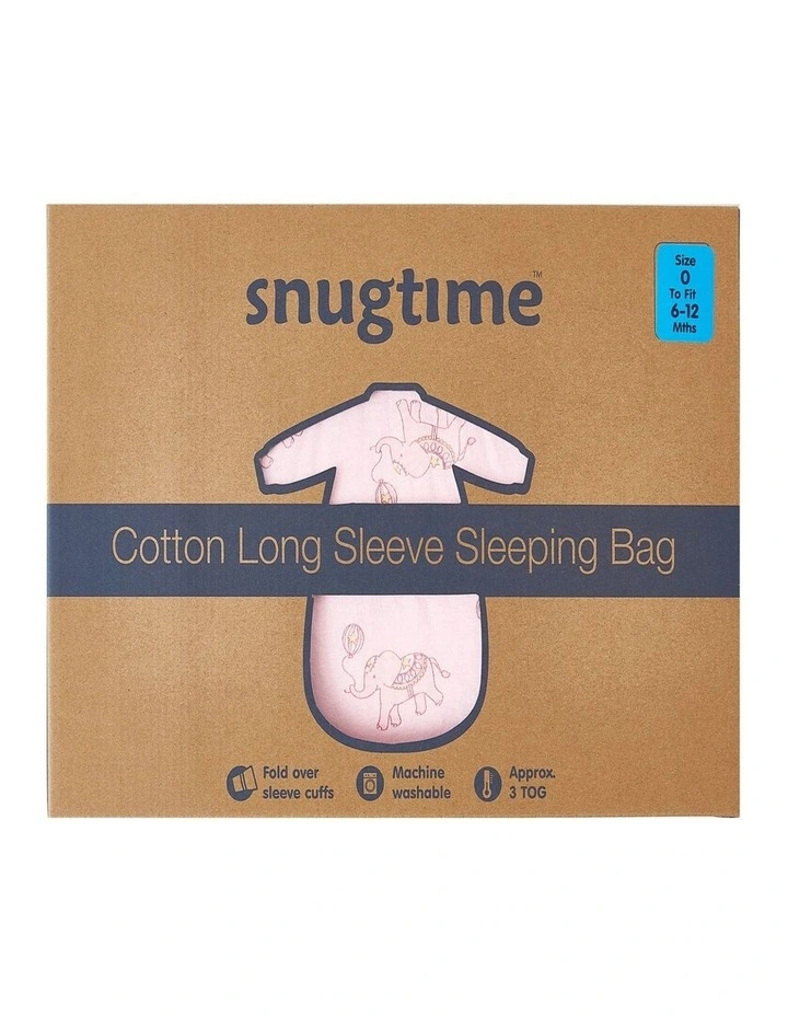 Snugtime Long Sleeve Padded Sleeping Bag, Elephant image 3