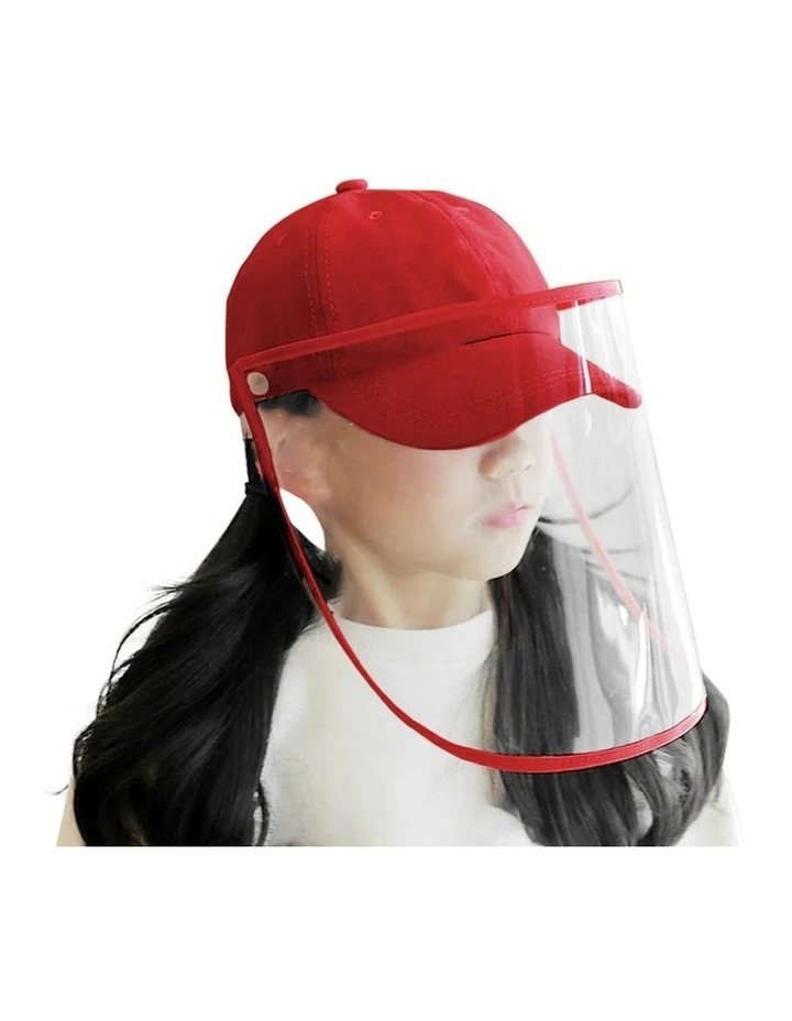 SOGA Kids Outdoor Protective Hat Full Face Shield Anti Fog Dust Cover Red image 1