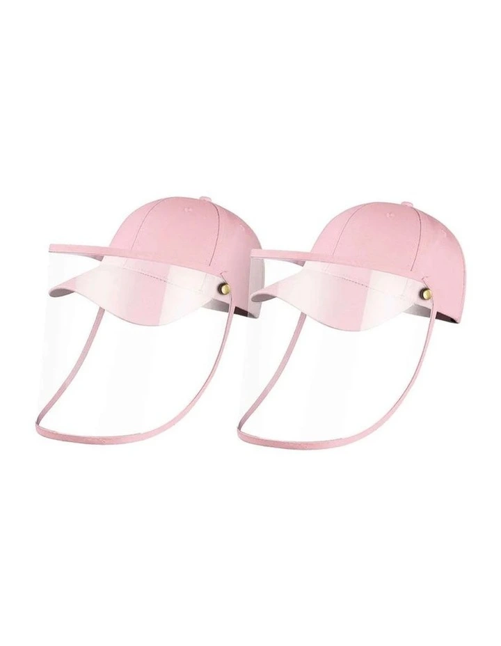 SOGA 2X Kids Outdoor Protective Hat Full Face Shield Anti Fog Dust Pink image 1