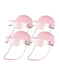 SOGA 4X Kids Outdoor Protective Hat Full Face Shield Anti Fog Dust Pink