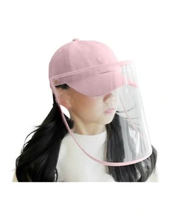 SOGA Kids Outdoor Protective Hat Full Face Shield Anti Fog Dust Cover Pink