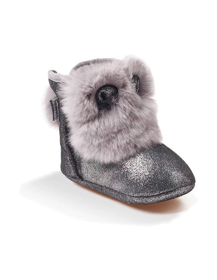 OZWEAR UGG Baby Rabbit Ear Booties in Glitter Grey image 1